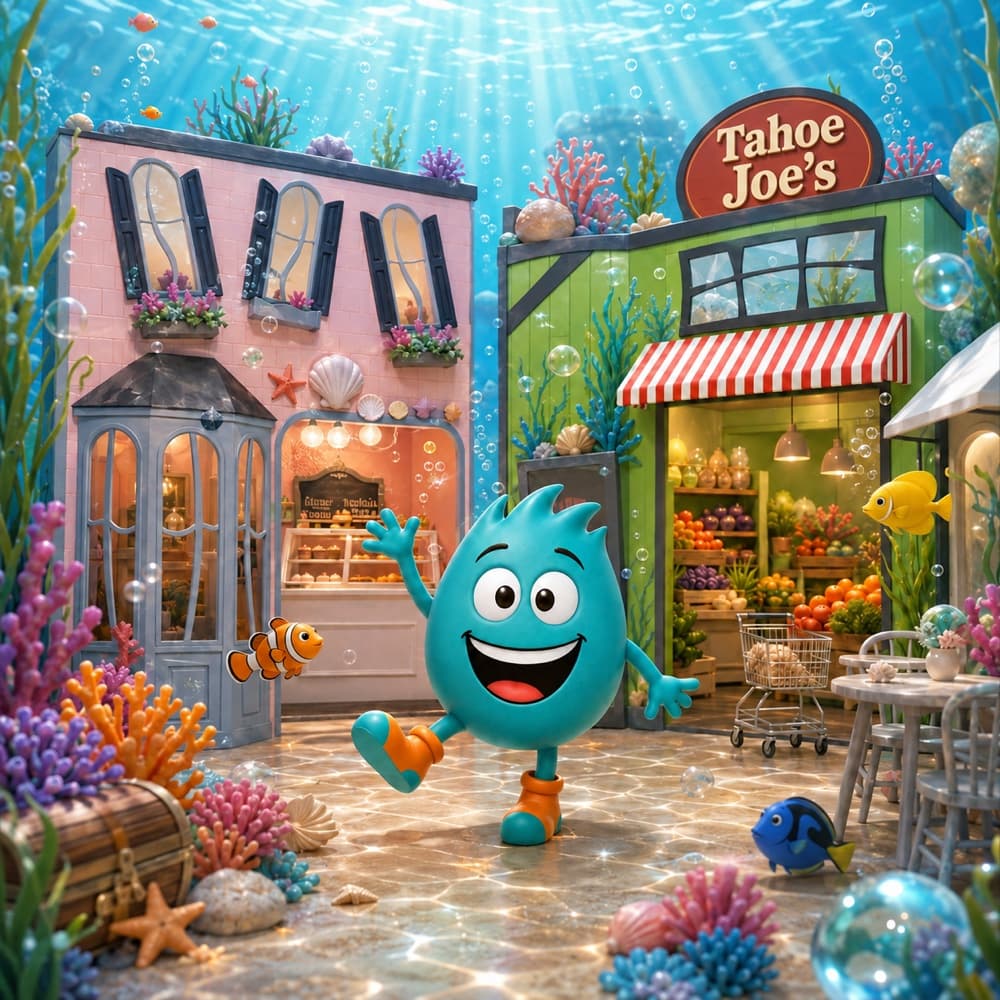 Pikopye exploring Tiny Town under the sea