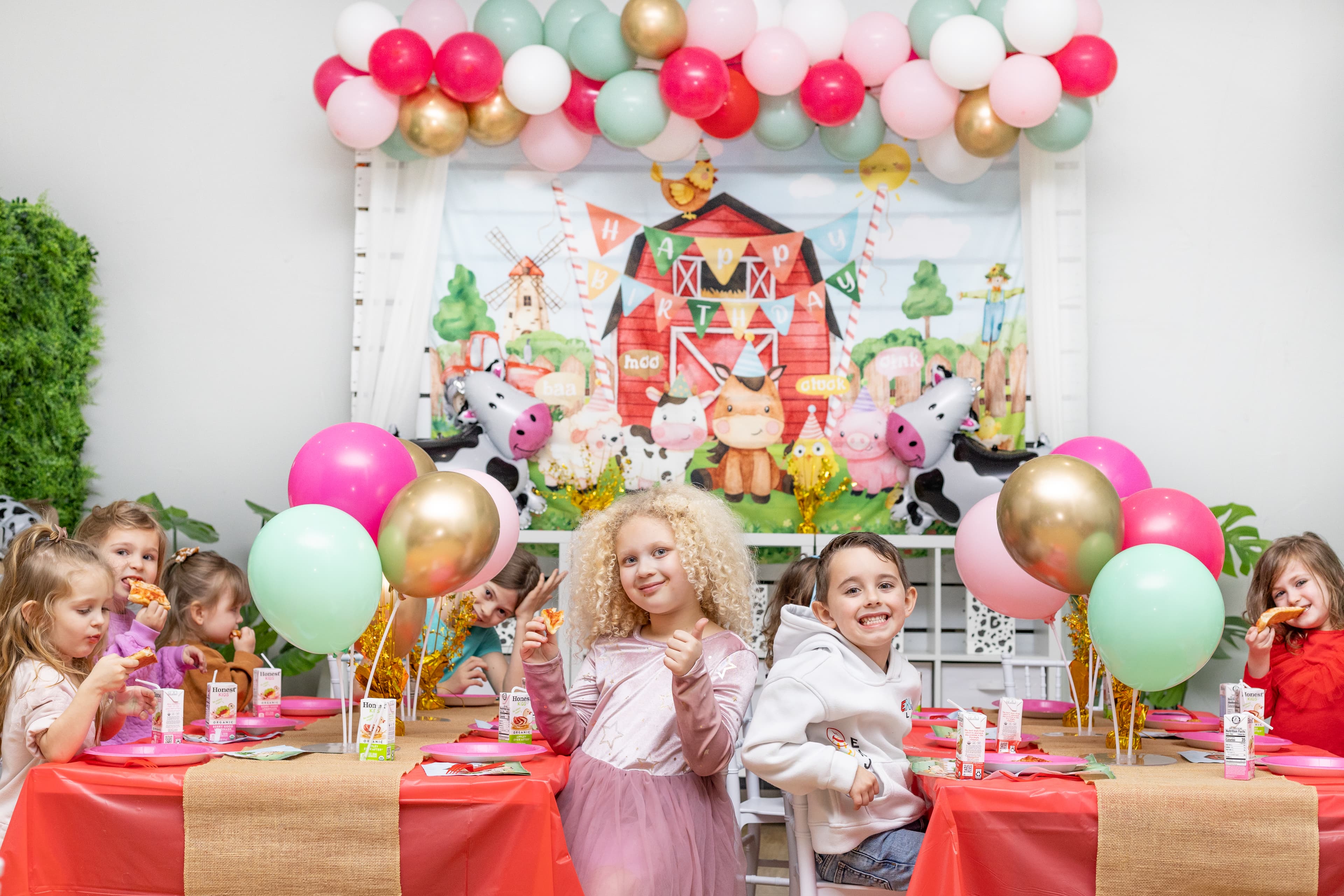 Platinum party with kids celebrating