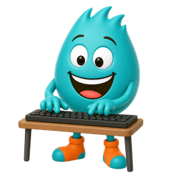 Piko typing on a keyboard